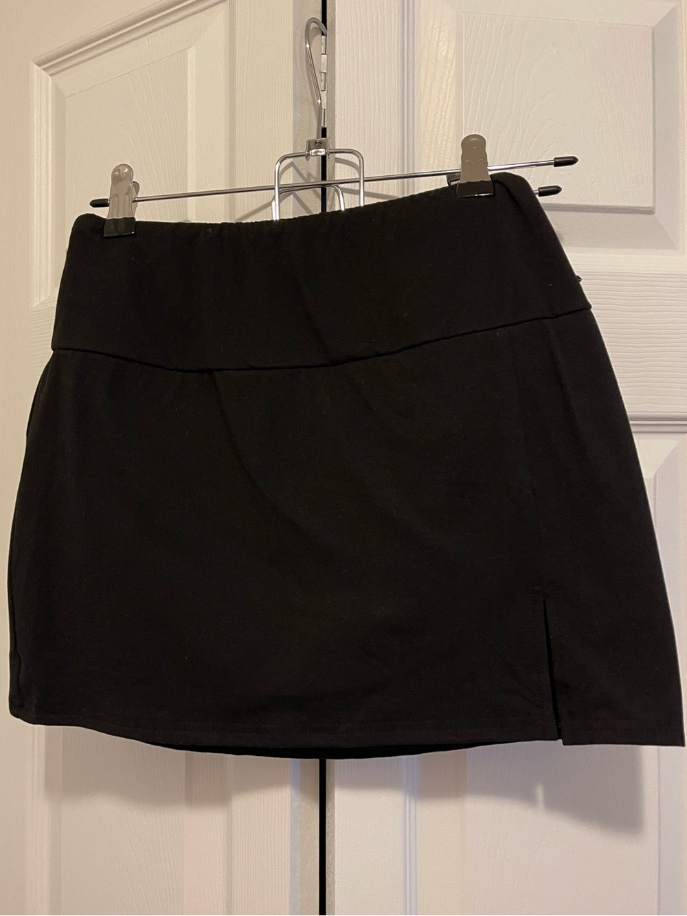 Black Mini Skort with Subtle Side Slit